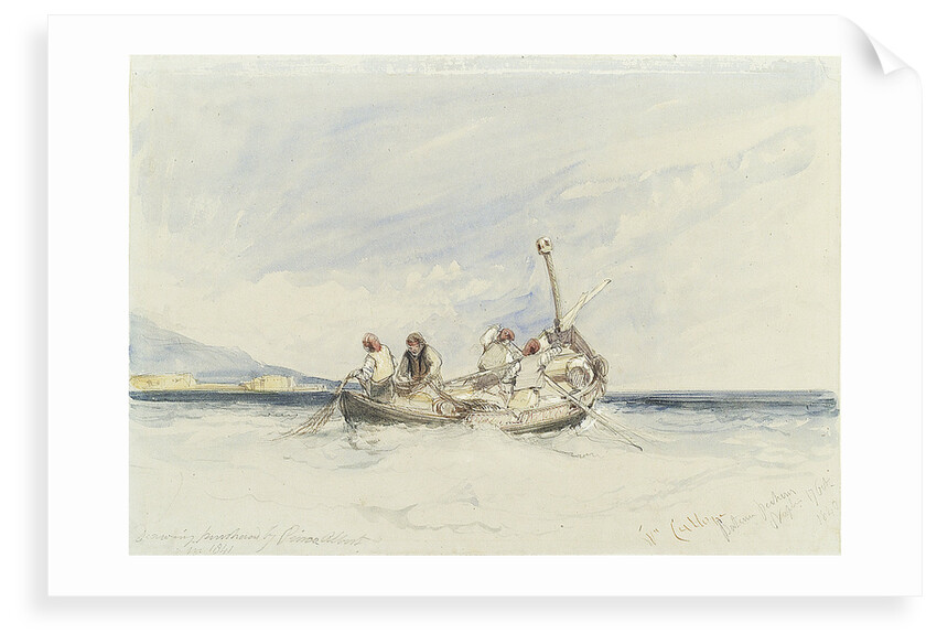 'Bateau pecheur', fishing boats off Naples by William Callow