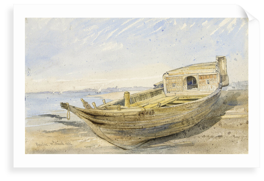 A river craft on shore at Boulac, 13 March 1855 by Frank Dillon
