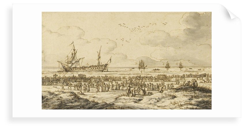 'Felicitie' driven ashore at Scheveningen by the 'Richmond', 24 January 1761 by Paul Constantin La Fargue