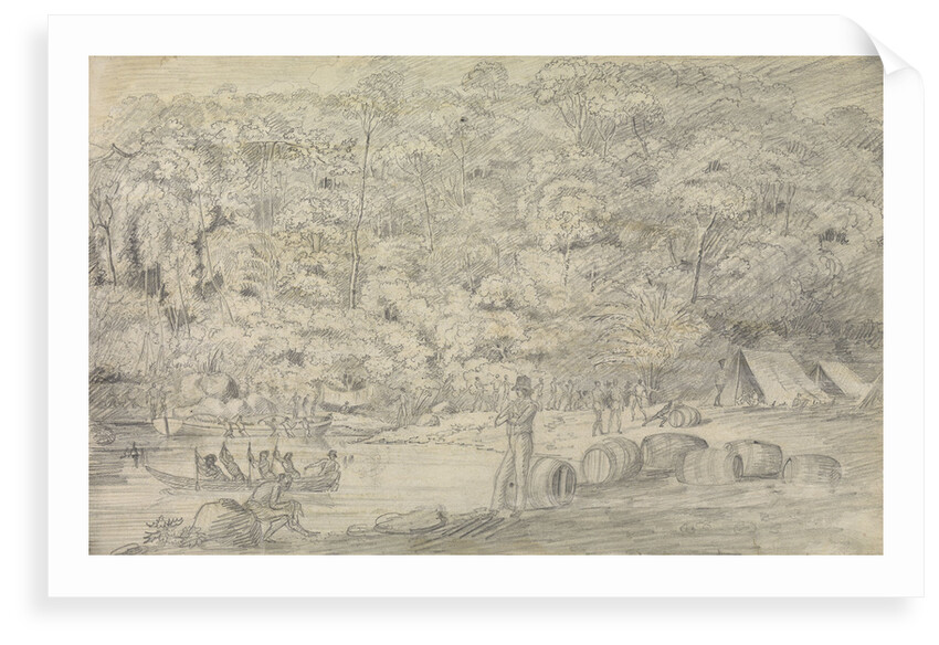 Watering at Panoonbangan during British Expedition to Northern Borneo and Java 1811 by unknown
