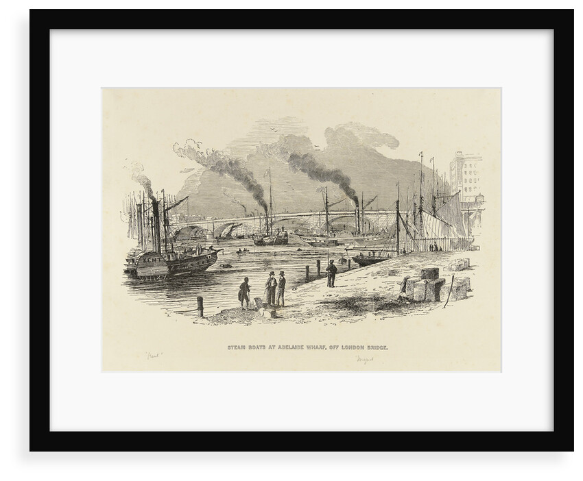 Steam boats at Adelaide Wharf, off London Bridge, including 'Kent' and 'Magnet' by unknown