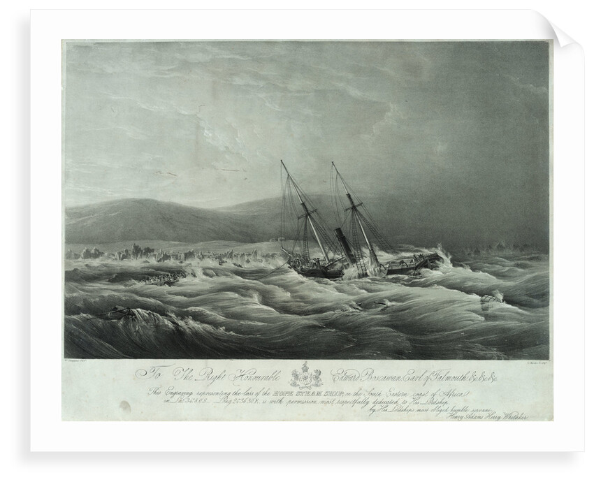 The loss of the steam ship 'Hope' steam ship on the south eastern coast of Africa by William John Huggins