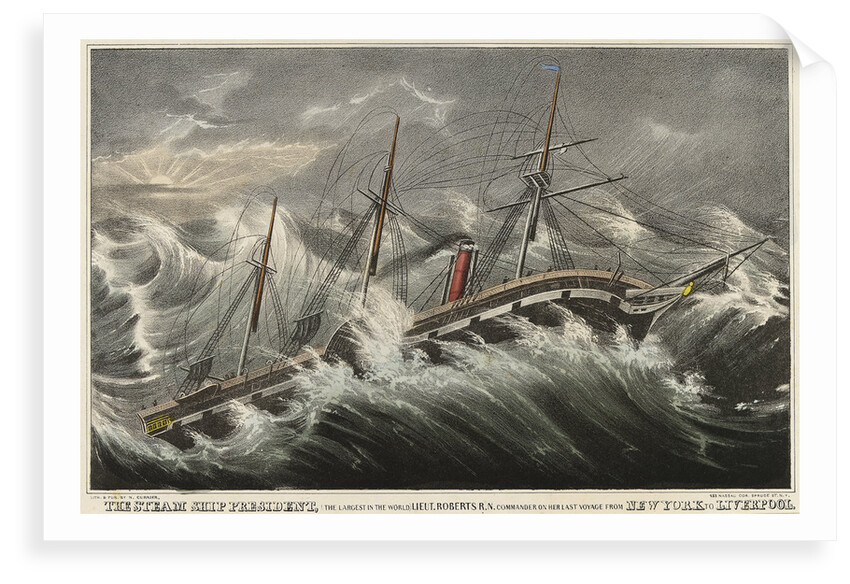 The steam ship 'President' by Nathaniel Currier