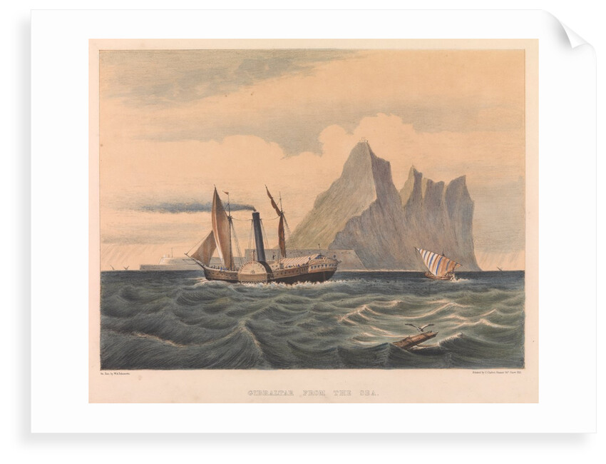 Gibraltar from the sea with the Lady Mary Wood by Oswald Walter Brierly