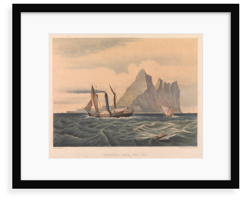 Gibraltar from the sea with the Lady Mary Wood by Oswald Walter Brierly