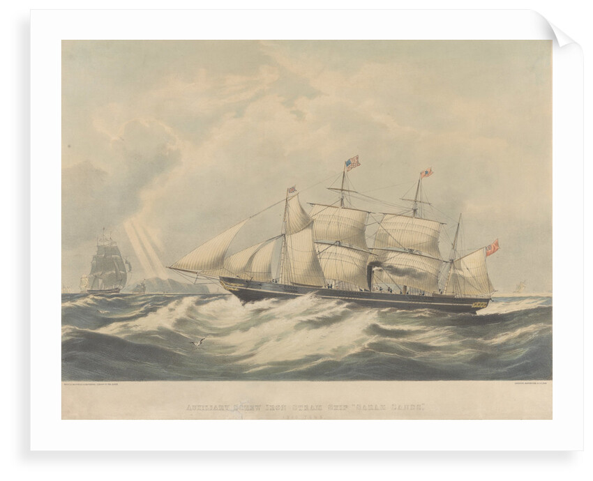 Auxiliary screw iron steam ship 'Sarah Sands' (1845) by Maclure (engraver); Macdonald (engraver); Macgregor (engraver)