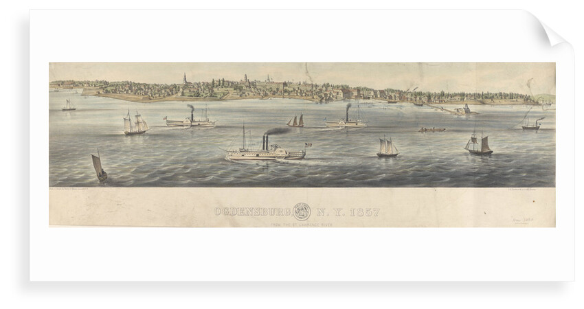 Ogdensburg, N.Y. 1857 by Henry P. Moore [artist]; L H Bradford & Co [engravers]