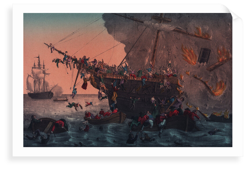 Burning of the steamship 'Austria', 13 September 1858 by unknown