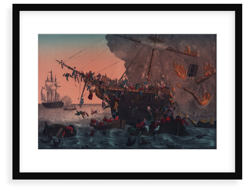 Burning of the steamship 'Austria', 13 September 1858 by unknown