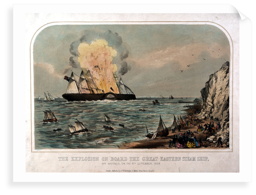 The explosion on board the steamship 'Great Eastern', off Hastings, on the 9 September 1859 by FW Farbrother