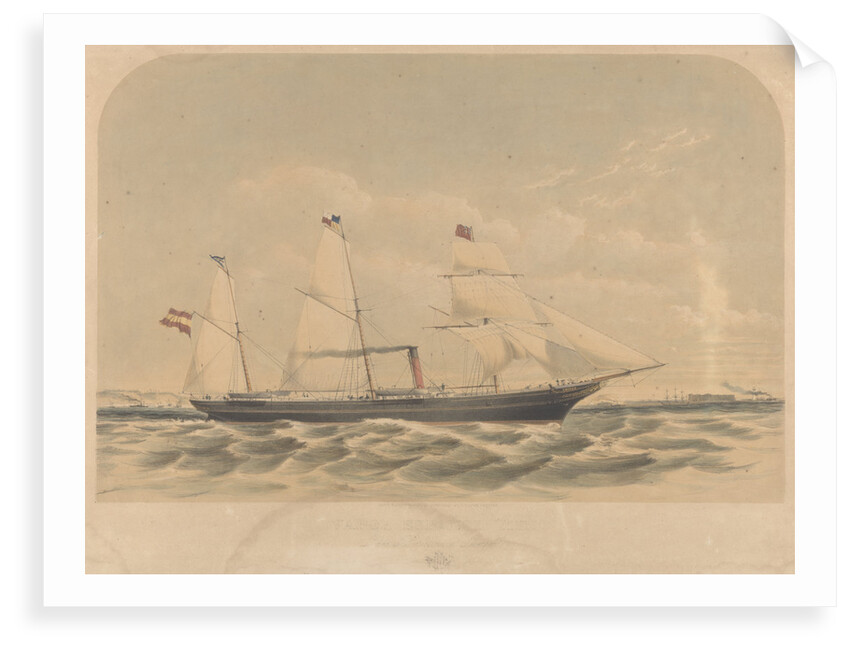 Lithograph of the Spanish vessel 'Mino' (1870) by J. McCahey