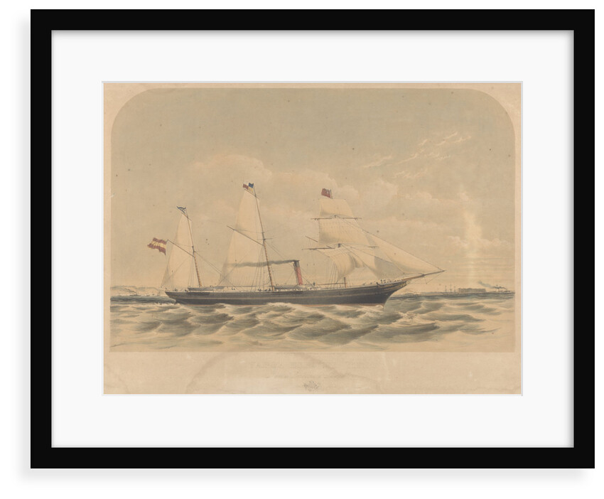 Lithograph of the Spanish vessel 'Mino' (1870) by J. McCahey