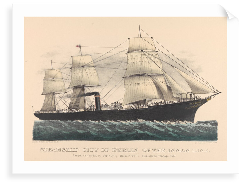 Steamship 'City of Berlin' of the Inman Line by Currier & Ives