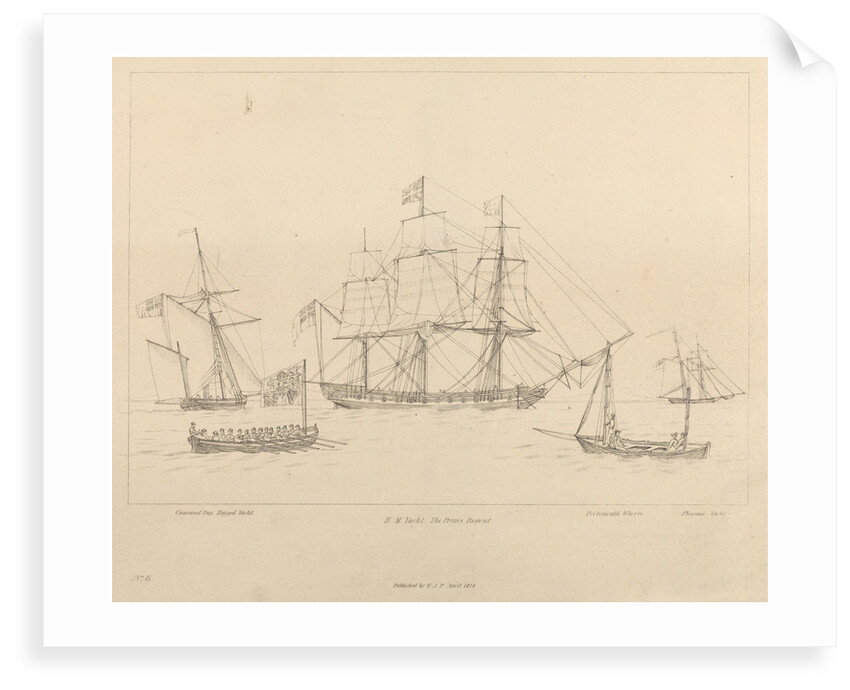 HM Yacht The Prince Regent and her ship's boat by Unknown