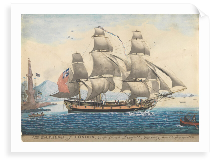 The Daphene of London, Capt. Joseph Banfield, departing from Naples year 1791 by Corne