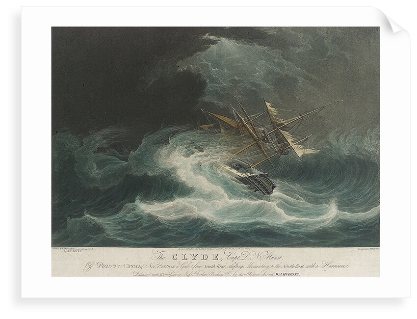 The Clyde, Capt D.N. Munro off Point Natal, Nov 1st 1826 in a gale.... Messrs Fairlie, Bonham & Co.... by J.F. Owen