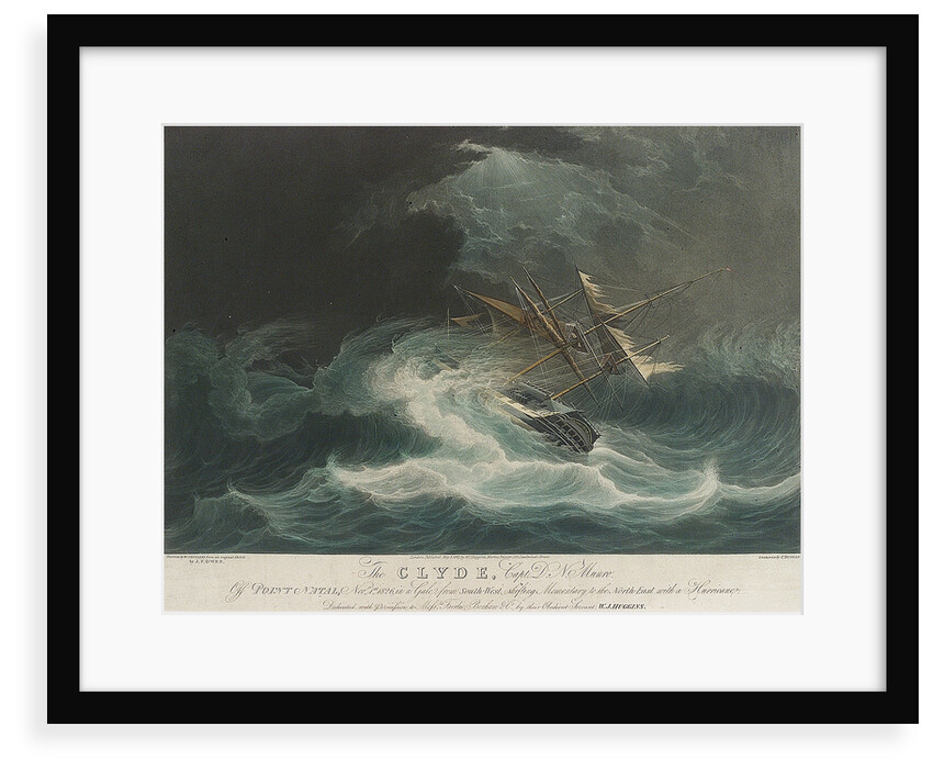 The Clyde, Capt D.N. Munro off Point Natal, Nov 1st 1826 in a gale.... Messrs Fairlie, Bonham & Co.... by J.F. Owen