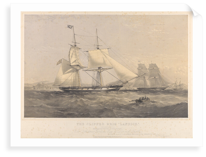 The clipper brig Lanrick by Thomas Goldsworth Dutton; William Foster; Day & Son