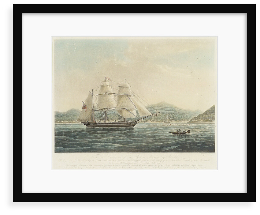 To the Directors of the London Missionary Society... their New Ship The John Williams... entering the Bay of Hauhine, one of the Society Islands in the South Pacific Ocean by R.J. Elliot