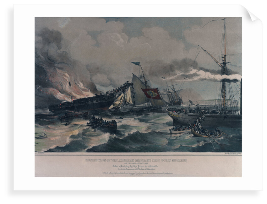 Destruction of the American emigrant ship 'Ocean Monarch' on the 24 August 1848 by A. Maclure