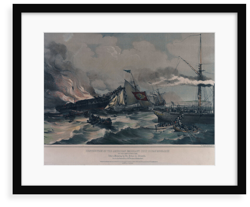 Destruction of the American emigrant ship 'Ocean Monarch' on the 24 August 1848 by A. Maclure