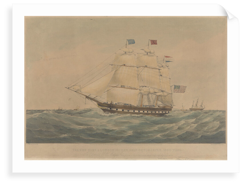 The New York and London Packet Ship 'Devonshire' 1300 Tons by Thomas Goldsworth Dutton