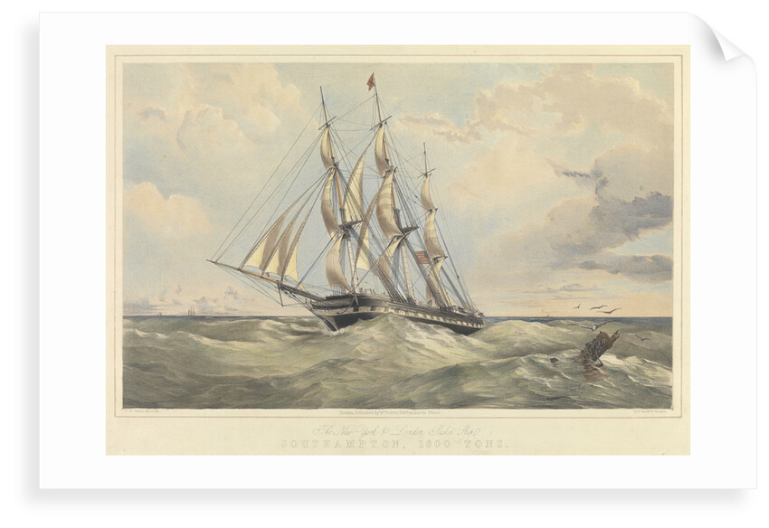 The New York and London packet ship 'Southampton' (1600 tons) by Thomas Goldsworth Dutton