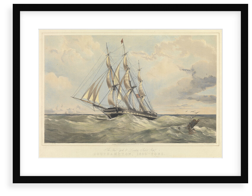 The New York and London packet ship 'Southampton' (1600 tons) by Thomas Goldsworth Dutton
