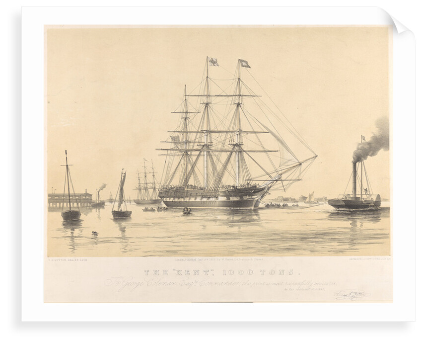 The 'Kent' (1853), 1000 tons, being towed past Gravesend by Thomas Goldsworth Dutton