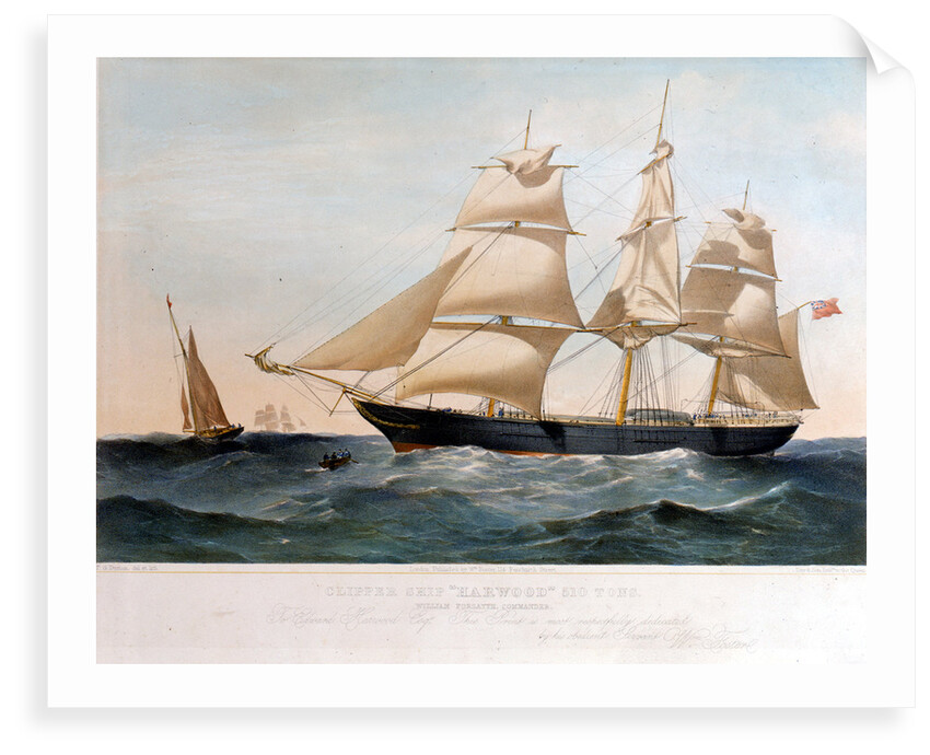 Clipper ship 'Harwood' (Br, 1857) by Thomas Goldworth Dutton