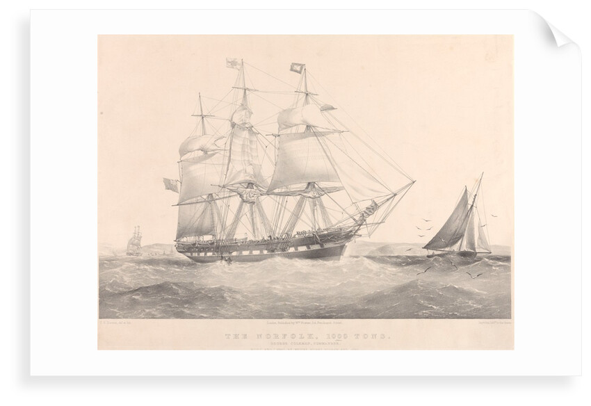The 'Norfolk', 1000 tons by Thomas Goldsworth Dutton [artist & engraver]; Day & Son [engravers];  William Foster [publisher]