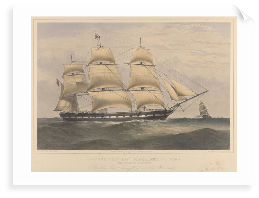 Clipper ship 'Lincolnshire' (1858) 1100 Tons by Thomas Goldsworth Dutton