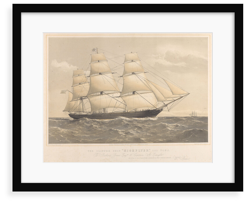 The clipper ship 'Highflyer', 1111 Tons by Thomas Goldsworth Dutton