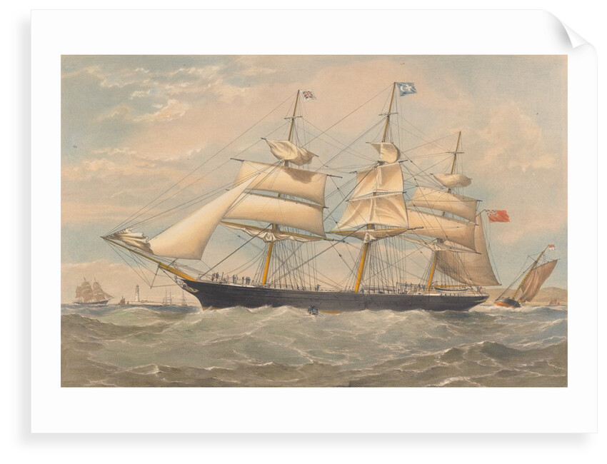 Clipper ship Cornwallis near a coast by Thomas Goldsworthy Dutton