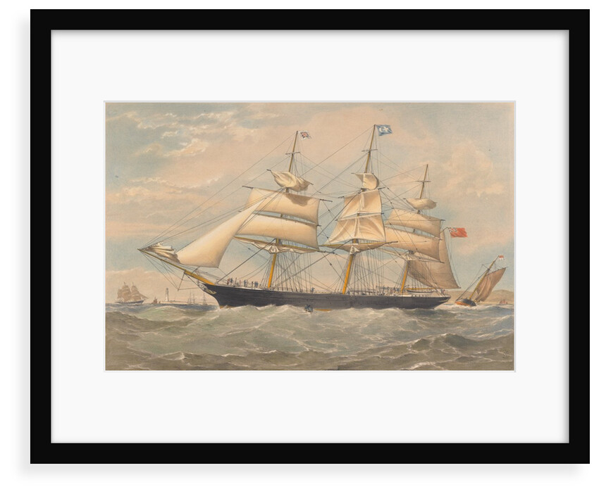 Clipper ship Cornwallis near a coast by Thomas Goldsworthy Dutton