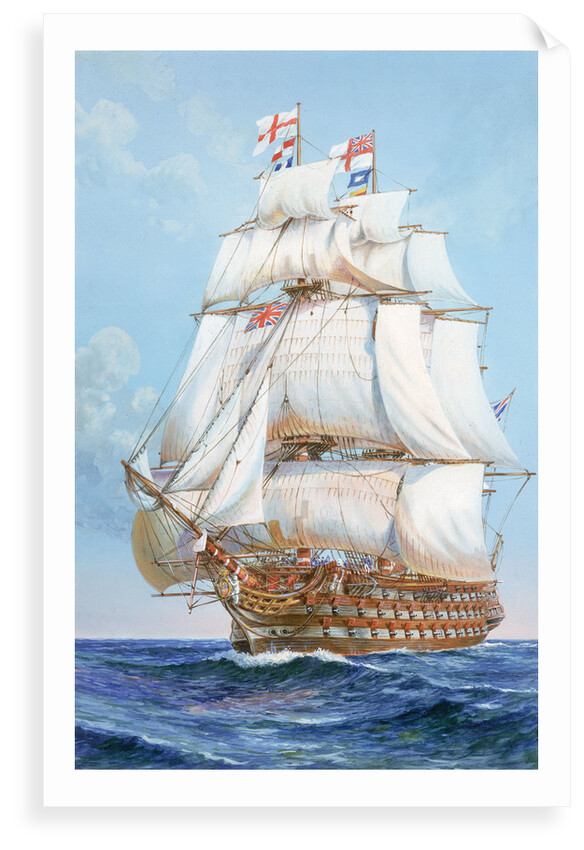 HMS 'Victory' under full sail by unknown
