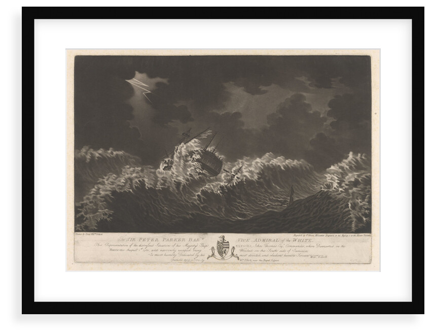 Distressed situation of 'Ulysses' (1779) in a hurricane August 1781 by Lt William Elliott