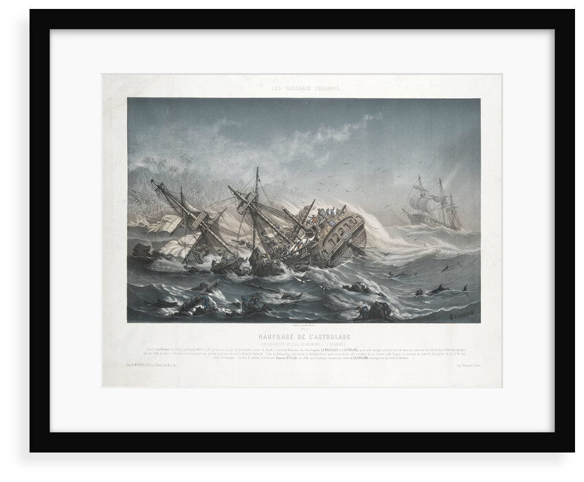 Shipwreck of the 'Astrolabe' on the reefs of the Island of Vanikoro by Louis Le Breton