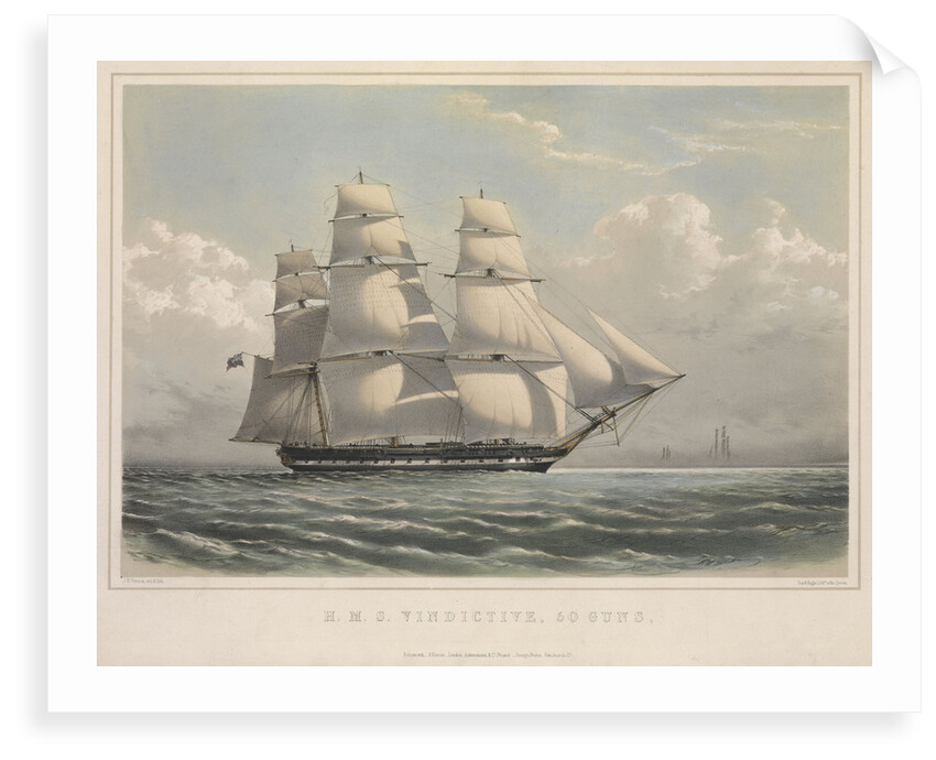 HMS 'Vindictive', 50 guns, in full sail by J.H. Vernon