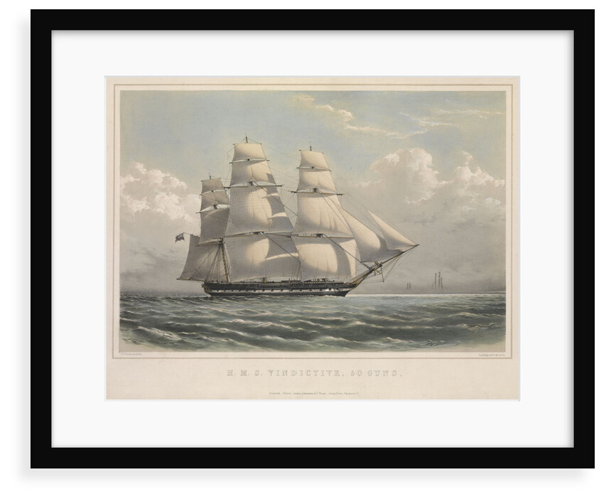 HMS 'Vindictive', 50 guns, in full sail by J.H. Vernon