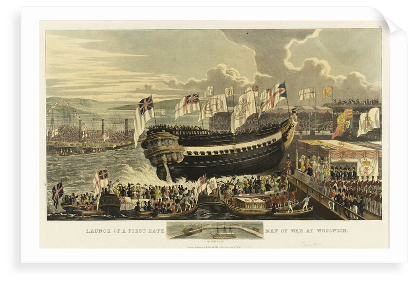 Launch of a first-rate man-of-war at Woolwich by Richard Holmes Laurie