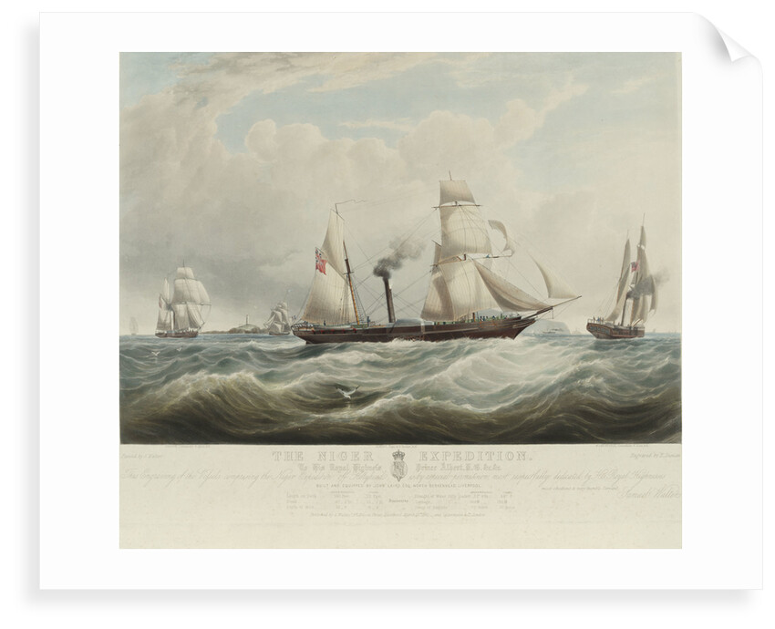 The Niger Expedition... off Holyhead... August-October 1841, HMS 'Albert', 'Sudan' and 'Wilberforce' by Samuel Walters
