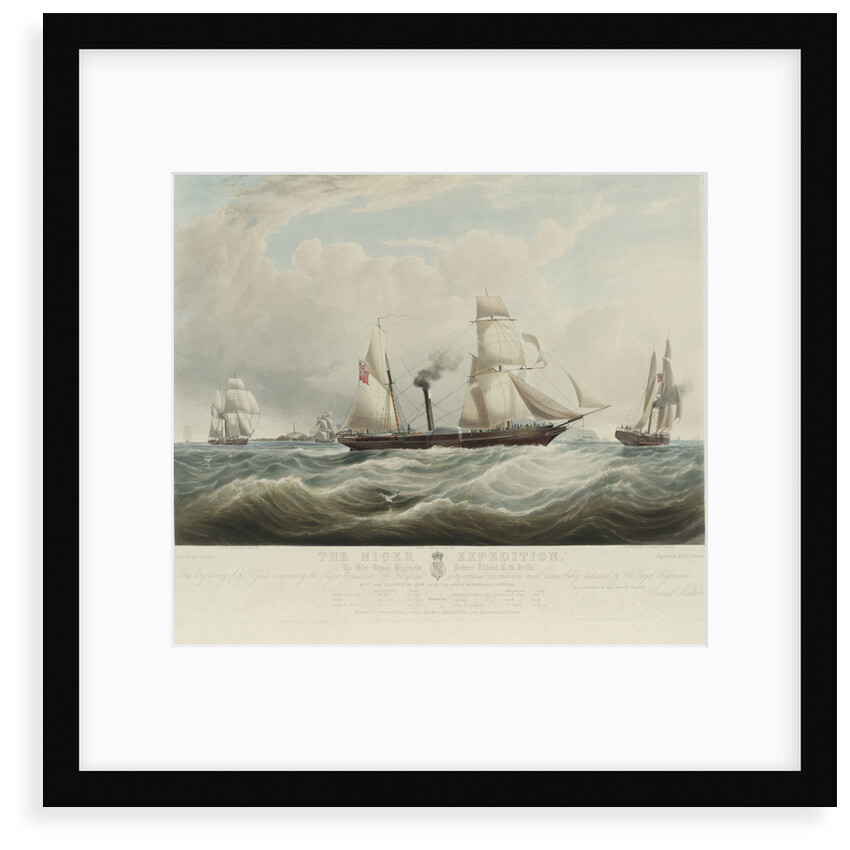 The Niger Expedition... off Holyhead... August-October 1841, HMS 'Albert', 'Sudan' and 'Wilberforce' by Samuel Walters
