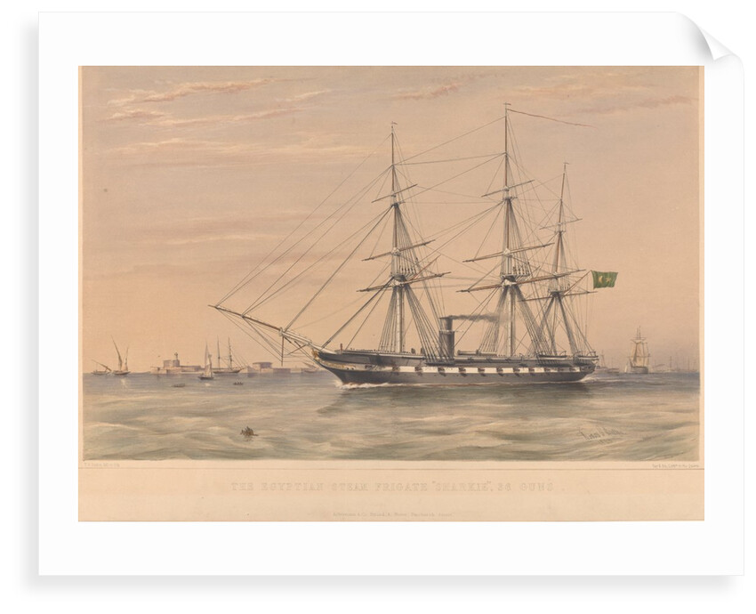 The Egyptian Steam frigate Sharkie 36 guns by Rudolph Ackermann; William Foster; Thomas Goldsworthy Dutton