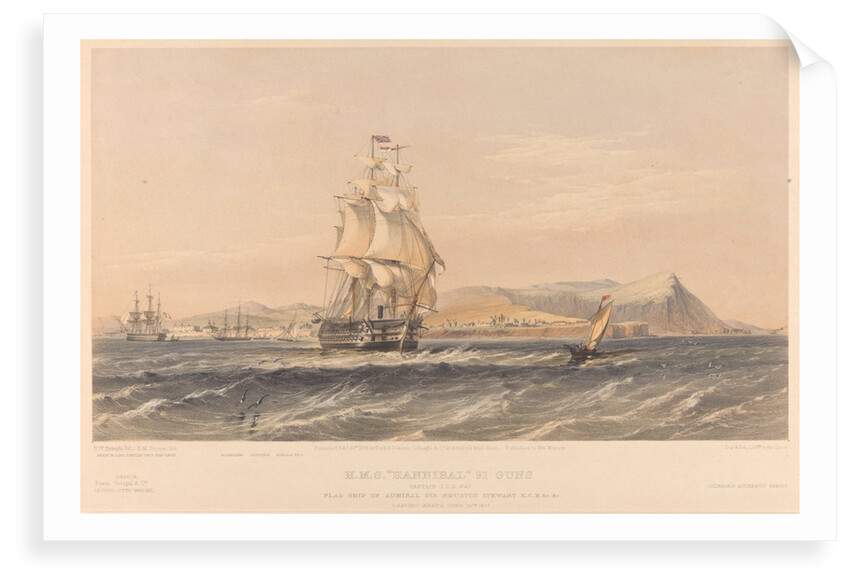 HMS 'Hannibal' 91 Guns... flagship... leaving Anapa, June 12th 1855 by Sir Oswald Walters Brierly; R. M. Bryson; Day & Son; Goupil & Co; P & D Colnaghi & Co Ltd