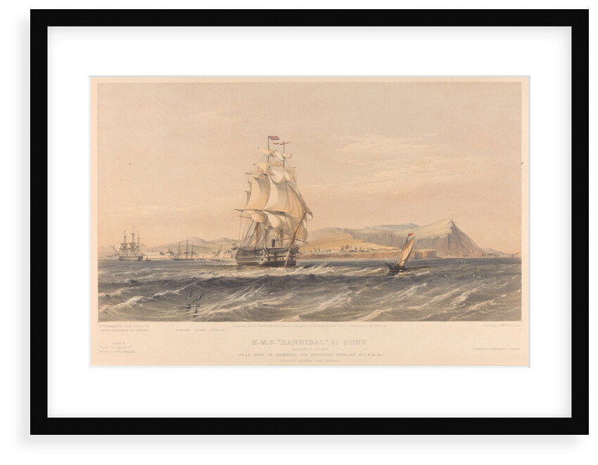 HMS 'Hannibal' 91 Guns... flagship... leaving Anapa, June 12th 1855 by Sir Oswald Walters Brierly; R. M. Bryson; Day & Son; Goupil & Co; P & D Colnaghi & Co Ltd