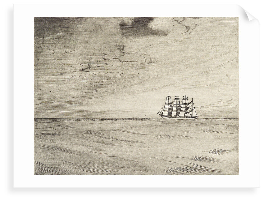 Four masted sailing vessel in a calm sea (3) by John Everett