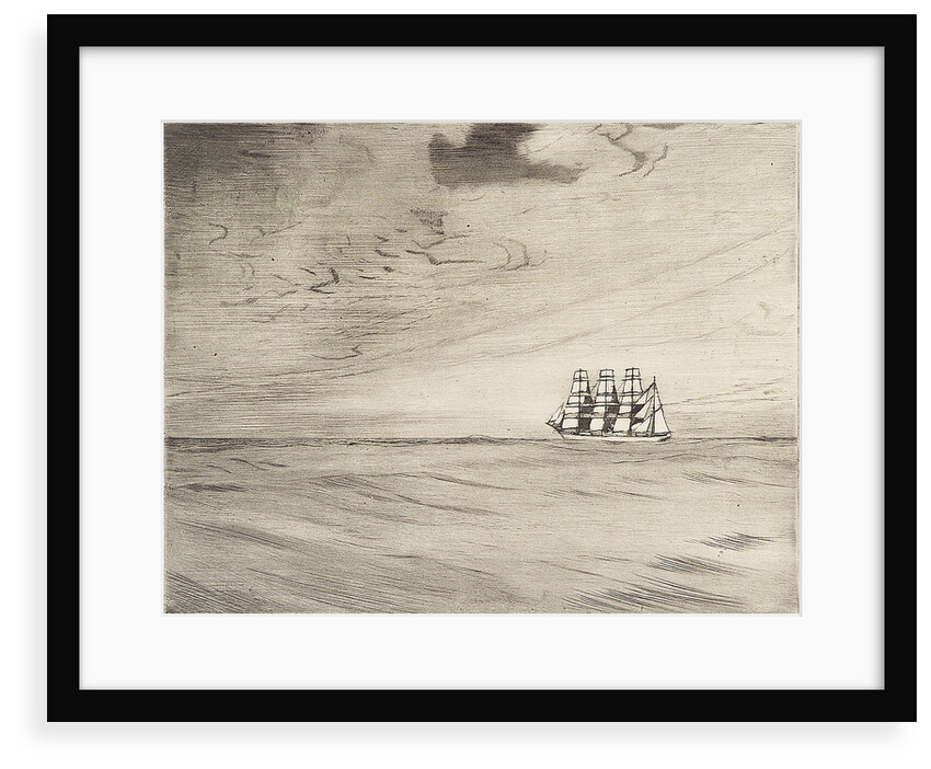 Four masted sailing vessel in a calm sea (3) by John Everett