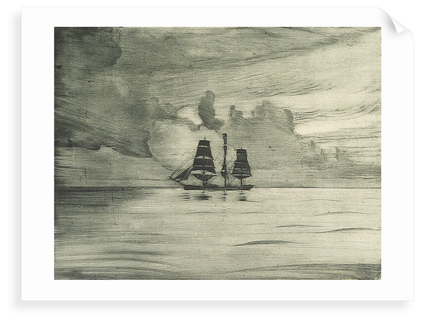 Port side of a sailing vessel in a calm sea by John Everett