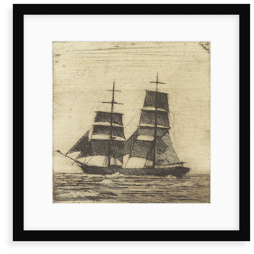 Silhouette of a two masted sailing vessel (3) by John Everett